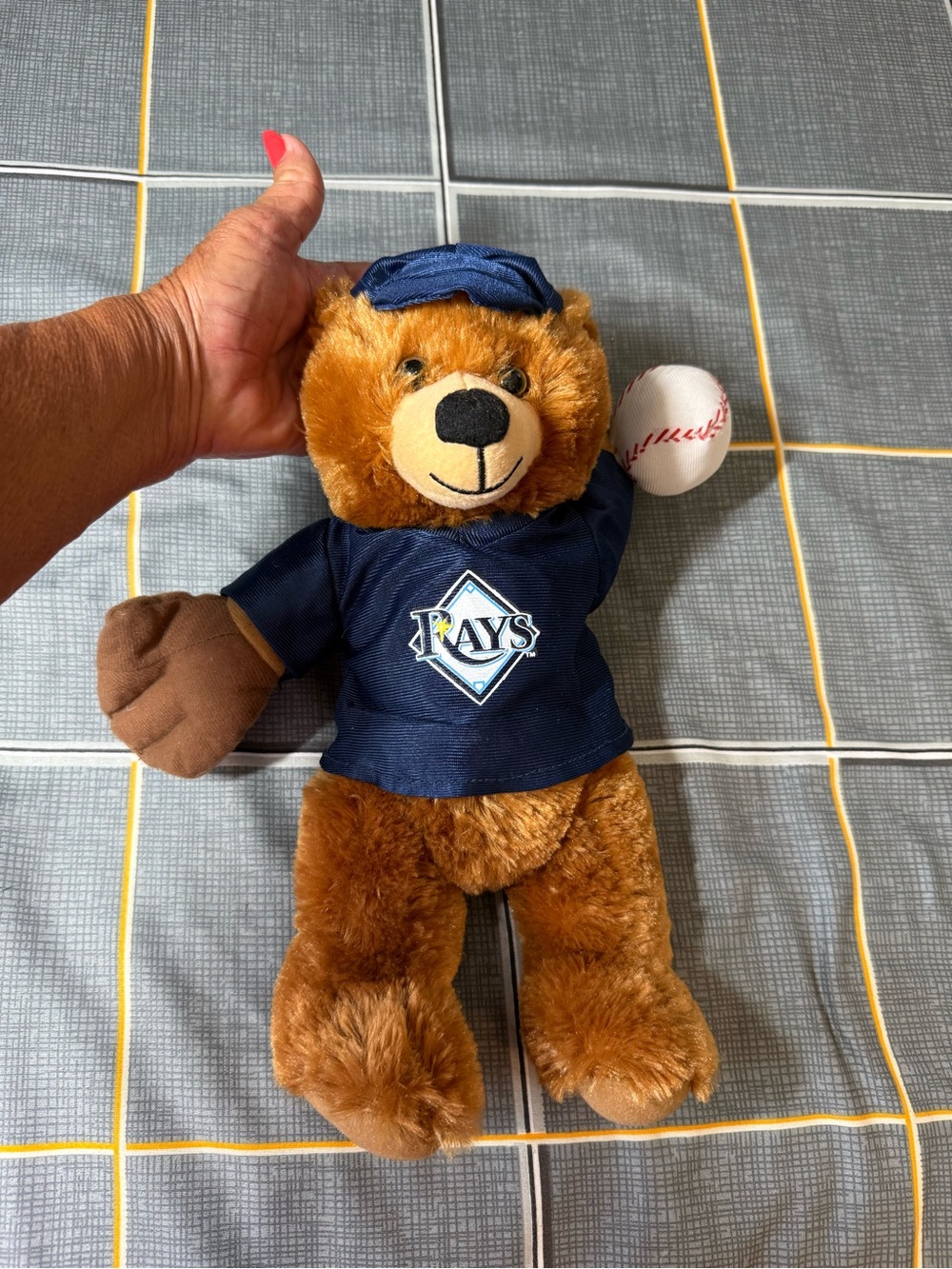 🏈 NWT Tampa Bay Rays Plush Teddy Bear - Navy Jersey 14”